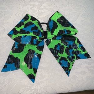 Blue and Green Cheer Bow